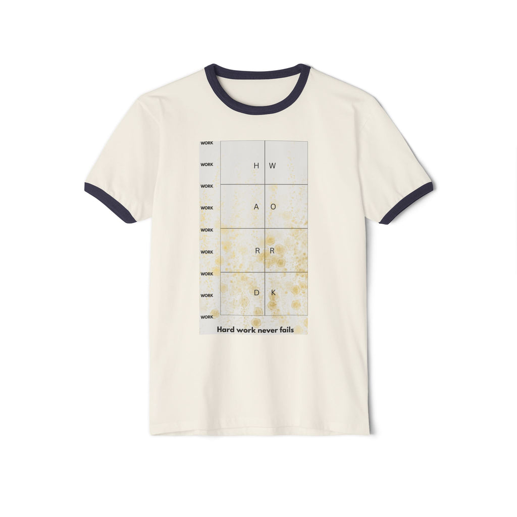 Motivational Ringer T-Shirt, Cotton Tee for Dreamers, Inspire with Hard Work, Perfect Gift for Graduations, Birthdays, Everyday Wear