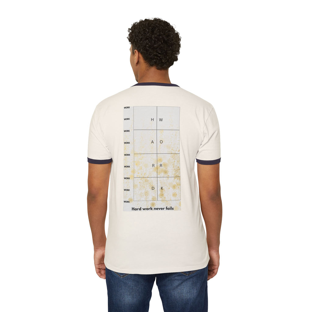 Motivational Ringer T-Shirt, Cotton Tee for Dreamers, Inspire with Hard Work, Perfect Gift for Graduations, Birthdays, Everyday Wear