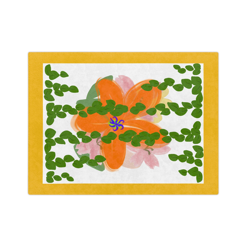 Vibrant Floral Velveteen Blanket – Cozy Home Decor, Couch Blanket, Gift for Garden Lovers, Soft Throw for Relaxation, Flower Design